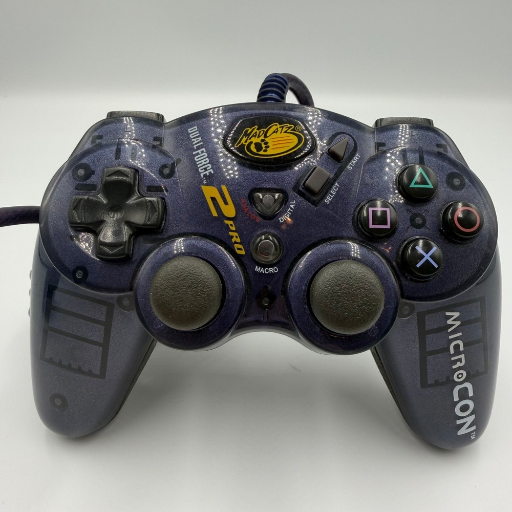 Mad Catz MicroCON Dual Force 2 Pro PS2 Controller Translucent Purple 8236 Wired